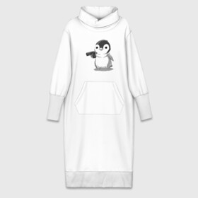 Платье удлиненное хлопок с принтом пингвин в Кировске,  |  | gun | penguin | shotgun | tmblr | tumbler | пингвин | пистолет