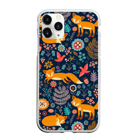 Чехол для iPhone 11 Pro матовый с принтом Лисички паттерн в Кировске, Силикон |  | fox | животные | лиса | лисичка | лисы | осень | рыжая | фыр фыр | цветы