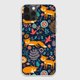 Чехол для iPhone 12 Pro Max с принтом Лисички паттерн в Кировске, Силикон |  | Тематика изображения на принте: fox | животные | лиса | лисичка | лисы | осень | рыжая | фыр фыр | цветы
