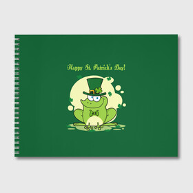 Альбом для рисования с принтом Ирландия в Кировске, 100% бумага
 | матовая бумага, плотность 200 мг. | clover | frog | green | happy st. patricks day | ireland | irish | moon | день святого патрика | зелёная | ирландец | ирландия | клевер | луна | лягушка | счастливый | шляпа