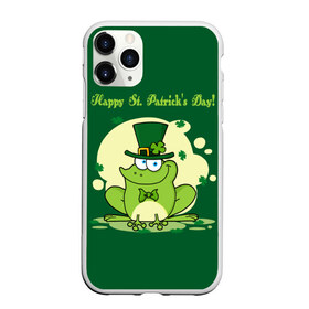 Чехол для iPhone 11 Pro матовый с принтом Ирландия в Кировске, Силикон |  | clover | frog | green | happy st. patricks day | ireland | irish | moon | день святого патрика | зелёная | ирландец | ирландия | клевер | луна | лягушка | счастливый | шляпа