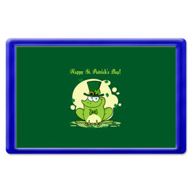Магнит 45*70 с принтом Ирландия в Кировске, Пластик | Размер: 78*52 мм; Размер печати: 70*45 | Тематика изображения на принте: clover | frog | green | happy st. patricks day | ireland | irish | moon | день святого патрика | зелёная | ирландец | ирландия | клевер | луна | лягушка | счастливый | шляпа