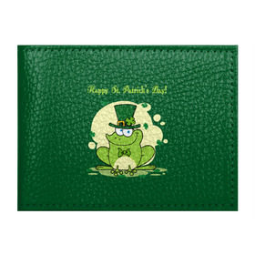 Обложка для студенческого билета с принтом Ирландия в Кировске, натуральная кожа | Размер: 11*8 см; Печать на всей внешней стороне | clover | frog | green | happy st. patricks day | ireland | irish | moon | день святого патрика | зелёная | ирландец | ирландия | клевер | луна | лягушка | счастливый | шляпа