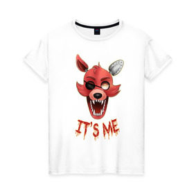 Женская футболка хлопок с принтом Foxy в Кировске, 100% хлопок | прямой крой, круглый вырез горловины, длина до линии бедер, слегка спущенное плечо | five nights at freddys | foxy