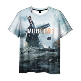 Мужская футболка 3D с принтом Battlefield 1 в Кировске, 100% полиэфир | прямой крой, круглый вырез горловины, длина до линии бедер | батла | батлфилд