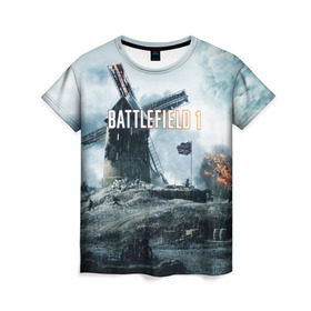 Женская футболка 3D с принтом Battlefield 1 в Кировске, 100% полиэфир ( синтетическое хлопкоподобное полотно) | прямой крой, круглый вырез горловины, длина до линии бедер | батла | батлфилд