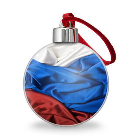 Ёлочный шар с принтом Триколор в Кировске, Пластик | Диаметр: 77 мм | белый | красный | синий | складки | текстура | ткань