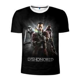 Мужская футболка 3D спортивная с принтом Dishonored в Кировске, 100% полиэстер с улучшенными характеристиками | приталенный силуэт, круглая горловина, широкие плечи, сужается к линии бедра | Тематика изображения на принте: dishonored