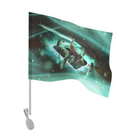 Флаг для автомобиля с принтом The Witcher в Кировске, 100% полиэстер | Размер: 30*21 см | witcher | ведьмак | геральт