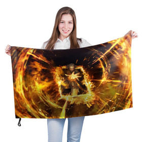 Флаг 3D с принтом The Witcher в Кировске, 100% полиэстер | плотность ткани — 95 г/м2, размер — 67 х 109 см. Принт наносится с одной стороны | witcher | ведьмак | геральт