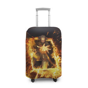 Чехол для чемодана 3D с принтом The Witcher в Кировске, 86% полиэфир, 14% спандекс | двустороннее нанесение принта, прорези для ручек и колес | witcher | ведьмак | геральт