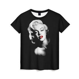Женская футболка 3D с принтом Мэрилин Монро в Кировске, 100% полиэфир ( синтетическое хлопкоподобное полотно) | прямой крой, круглый вырез горловины, длина до линии бедер | marilyn monroe | актриса | блондинка | губы | звезда | кино | певица