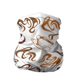 Бандана-труба 3D с принтом Кофейник в Кировске, 100% полиэстер, ткань с особыми свойствами — Activecool | плотность 150‒180 г/м2; хорошо тянется, но сохраняет форму | Тематика изображения на принте: chocolate | coffee | sweet | бобы | зерна | кофе | напиток | пенка | сладкое | чашки | шоколад