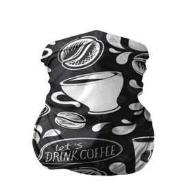 Бандана-труба 3D с принтом Drink Coffe в Кировске, 100% полиэстер, ткань с особыми свойствами — Activecool | плотность 150‒180 г/м2; хорошо тянется, но сохраняет форму | Тематика изображения на принте: coffee | кофе | паттерн