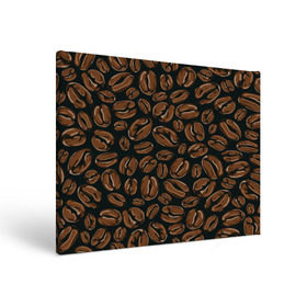 Холст прямоугольный с принтом Арабика в Кировске, 100% ПВХ |  | Тематика изображения на принте: beens | coffee | pattern | бобы | зерна | кофе | паттерн