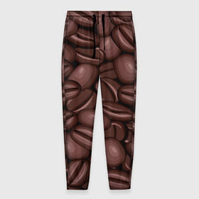 Мужские брюки 3D с принтом Зёрна кофе в Кировске, 100% полиэстер | манжеты по низу, эластичный пояс регулируется шнурком, по бокам два кармана без застежек, внутренняя часть кармана из мелкой сетки | beans | coffee | бобы | паттерн