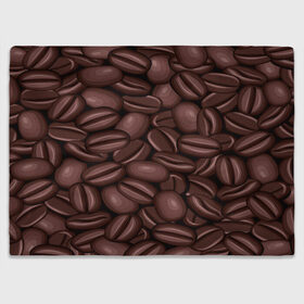 Плед 3D с принтом Зёрна кофе в Кировске, 100% полиэстер | закругленные углы, все края обработаны. Ткань не мнется и не растягивается | Тематика изображения на принте: beans | coffee | бобы | паттерн