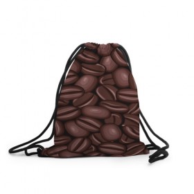 Рюкзак-мешок 3D с принтом Зёрна кофе в Кировске, 100% полиэстер | плотность ткани — 200 г/м2, размер — 35 х 45 см; лямки — толстые шнурки, застежка на шнуровке, без карманов и подкладки | beans | coffee | бобы | паттерн