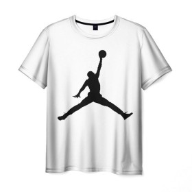 Мужская футболка 3D с принтом Michael Jordan в Кировске, 100% полиэфир | прямой крой, круглый вырез горловины, длина до линии бедер | логотип майкл джордан