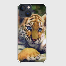 Чехол для iPhone 13 mini с принтом Тигренок в Кировске,  |  | животные | котенок | кошка. кот | тигр | тигренок