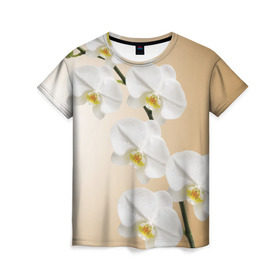 Женская футболка 3D с принтом Orhid в Кировске, 100% полиэфир ( синтетическое хлопкоподобное полотно) | прямой крой, круглый вырез горловины, длина до линии бедер | Тематика изображения на принте: девушки | красота | орхидея | прелесть | цветы