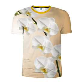 Мужская футболка 3D спортивная с принтом Orhid в Кировске, 100% полиэстер с улучшенными характеристиками | приталенный силуэт, круглая горловина, широкие плечи, сужается к линии бедра | девушки | красота | орхидея | прелесть | цветы