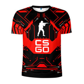 Мужская футболка 3D спортивная с принтом CS:GO в Кировске, 100% полиэстер с улучшенными характеристиками | приталенный силуэт, круглая горловина, широкие плечи, сужается к линии бедра | counter strike | team | игра | игрок | коммандос | стрелок