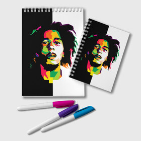 Блокнот с принтом Bob Marley в Кировске, 100% бумага | 48 листов, плотность листов — 60 г/м2, плотность картонной обложки — 250 г/м2. Листы скреплены удобной пружинной спиралью. Цвет линий — светло-серый
 | боб марли | поп арт
