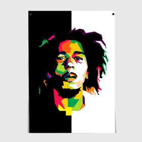 Постер с принтом Bob Marley в Кировске, 100% бумага
 | бумага, плотность 150 мг. Матовая, но за счет высокого коэффициента гладкости имеет небольшой блеск и дает на свету блики, но в отличии от глянцевой бумаги не покрыта лаком | боб марли | поп арт