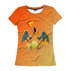 Женская футболка 3D с принтом Pokemon в Кировске, 100% полиэфир ( синтетическое хлопкоподобное полотно) | прямой крой, круглый вырез горловины, длина до линии бедер | веселые | герои | мультфильмы | новинки | покемон | популярные | прикольные | сериалы | яркие