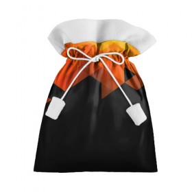 Подарочный 3D мешок с принтом Trianse в Кировске, 100% полиэстер | Размер: 29*39 см | Тематика изображения на принте: оранжевый | полигон | треугольники | черный