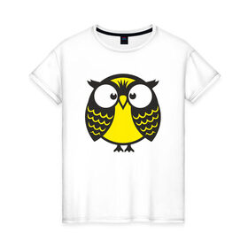 Женская футболка хлопок с принтом Совушка-сова в Кировске, 100% хлопок | прямой крой, круглый вырез горловины, длина до линии бедер, слегка спущенное плечо | 