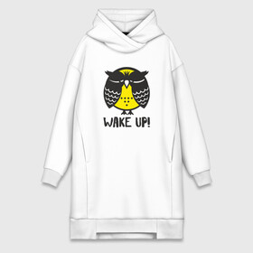 Платье-худи хлопок с принтом Owl. Wake up в Кировске,  |  | bird | owl | няша | птица | сова | совунья | совушка | сыч