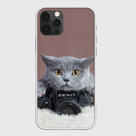Чехол для iPhone 12 Pro Max с принтом Котик фотограф в Кировске, Силикон |  | кот | котик | кошка | объектив | фотоаппарат | фотограф