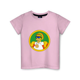 Детская футболка хлопок с принтом Раста-Гомер в Кировске, 100% хлопок | круглый вырез горловины, полуприлегающий силуэт, длина до линии бедер | гомер | мульт | симпсоны