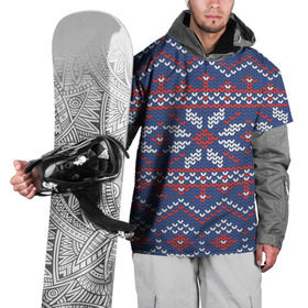 Накидка на куртку 3D с принтом Снежинки в Кировске, 100% полиэстер |  | вязаный | рождество | свитер | текстура