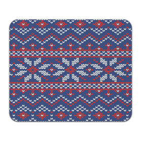 Коврик прямоугольный с принтом Снежинки в Кировске, натуральный каучук | размер 230 х 185 мм; запечатка лицевой стороны | вязаный | рождество | свитер | текстура