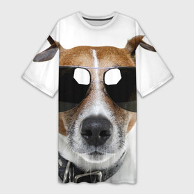 Платье-футболка 3D с принтом Джек Рассел в очках в Кировске,  |  | волкодав | дворняжка | джек | джек рассел | домашние животные | любимец | мопс | овчарка | пес | песик | питомец | рассел | сенбернар | собака | собачка