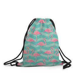 Рюкзак-мешок 3D с принтом flamingo в Кировске, 100% полиэстер | плотность ткани — 200 г/м2, размер — 35 х 45 см; лямки — толстые шнурки, застежка на шнуровке, без карманов и подкладки | Тематика изображения на принте: flamingo | абстракция | фламинго