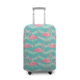 Чехол для чемодана 3D с принтом flamingo в Кировске, 86% полиэфир, 14% спандекс | двустороннее нанесение принта, прорези для ручек и колес | flamingo | абстракция | фламинго