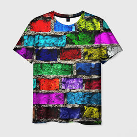 Мужская футболка 3D с принтом Кирпичики в Кировске, 100% полиэфир | прямой крой, круглый вырез горловины, длина до линии бедер | краска | потертость | яркие
