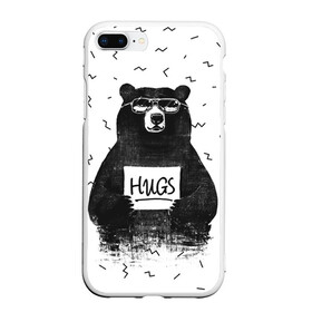 Чехол для iPhone 7Plus/8 Plus матовый с принтом Bear Hugs в Кировске, Силикон | Область печати: задняя сторона чехла, без боковых панелей | animal | bear | beast | fashion | funny | hipster | hugs | nature | style | животное | зверь | медведь | мода | объятья | прикол | природа | стиль | хипстер