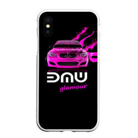 Чехол для iPhone XS Max матовый с принтом BMW glamour в Кировске, Силикон | Область печати: задняя сторона чехла, без боковых панелей | bmw | m5 | pink | авто | автомобиль | бмв | гламур | машина | розовый | стиль | тачка | элита