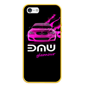 Чехол для iPhone 5/5S матовый с принтом BMW glamour в Кировске, Силикон | Область печати: задняя сторона чехла, без боковых панелей | bmw | m5 | pink | авто | автомобиль | бмв | гламур | машина | розовый | стиль | тачка | элита
