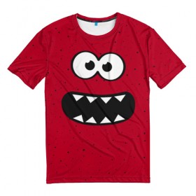 Мужская футболка 3D с принтом Веселый монстрик в Кировске, 100% полиэфир | прямой крой, круглый вырез горловины, длина до линии бедер | eye | funny | hell | monster | smile | глаз | домовой | зубастик | монстр | прикол | смайл | улыбка | черт