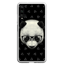 Чехол для Honor 20 с принтом Умная панда в Кировске, Силикон | Область печати: задняя сторона чехла, без боковых панелей | animal | bear | beast | hipster | panda | smart | животное | зверь | медведь | очки | панда | свэг | умный | хипстер