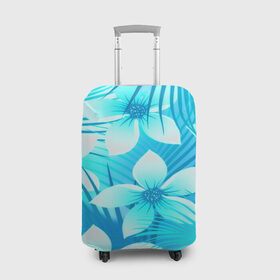 Чехол для чемодана 3D с принтом Tropical Flower в Кировске, 86% полиэфир, 14% спандекс | двустороннее нанесение принта, прорези для ручек и колес | flower | паттерн | цветы | яркий