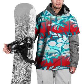 Накидка на куртку 3D с принтом Tropical Fashion в Кировске, 100% полиэстер |  | flower | пальмы | паттерн | цветы