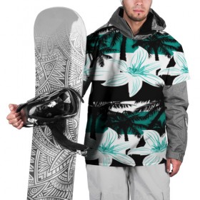 Накидка на куртку 3D с принтом Тропические цветы в Кировске, 100% полиэстер |  | Тематика изображения на принте: 