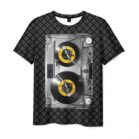 Мужская футболка 3D с принтом DJ Tape в Кировске, 100% полиэфир | прямой крой, круглый вырез горловины, длина до линии бедер | dj | equalizer | music | retro | sound | tape | диджей | кассета | меломан | музыка | пленка | ретро | эквалайзер